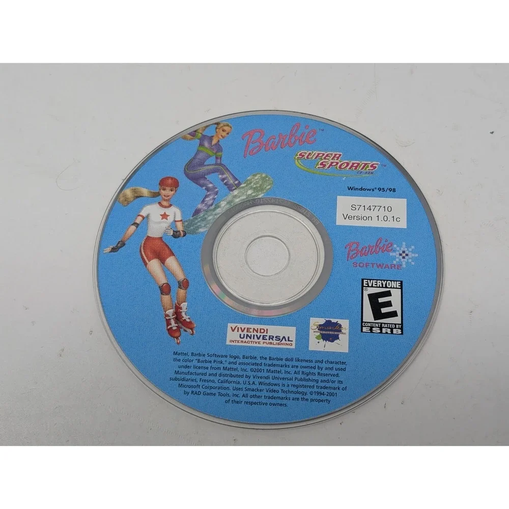 Barbie PC Game CD-ROM Lot Super Sports Storymaker Pet Rescue Beauty Styler‎ VTG